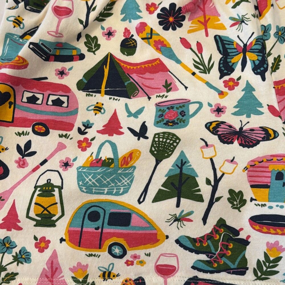 Little Blue House Womens L Pajama Shorts PJ Girly Glamping Sleep Lounge Campcore - Picture 6 of 15